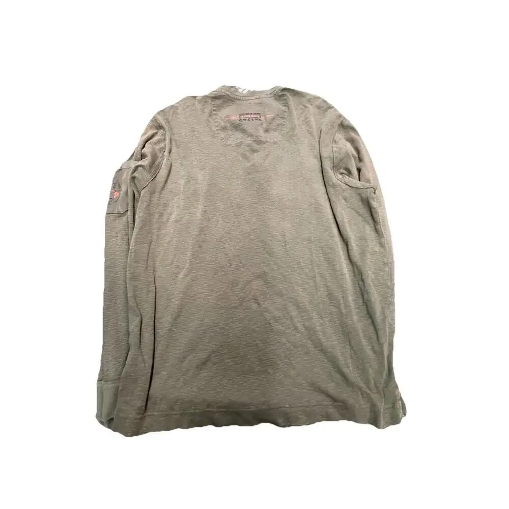 Mens Harley Davidson Motorcycles Long Sleeve Henley Button Up Logo‎ Shirt XL H12